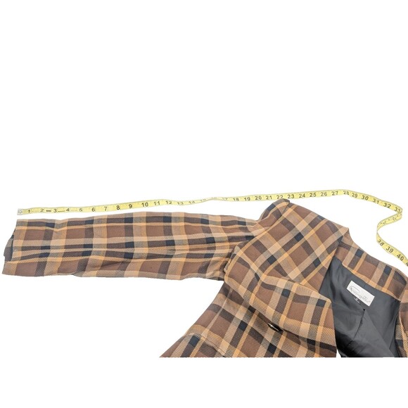 Cappagallo Vintage Brown Plaid Grandpa Blazer Jacket Academia Size 6 Medium - Picture 6 of 11